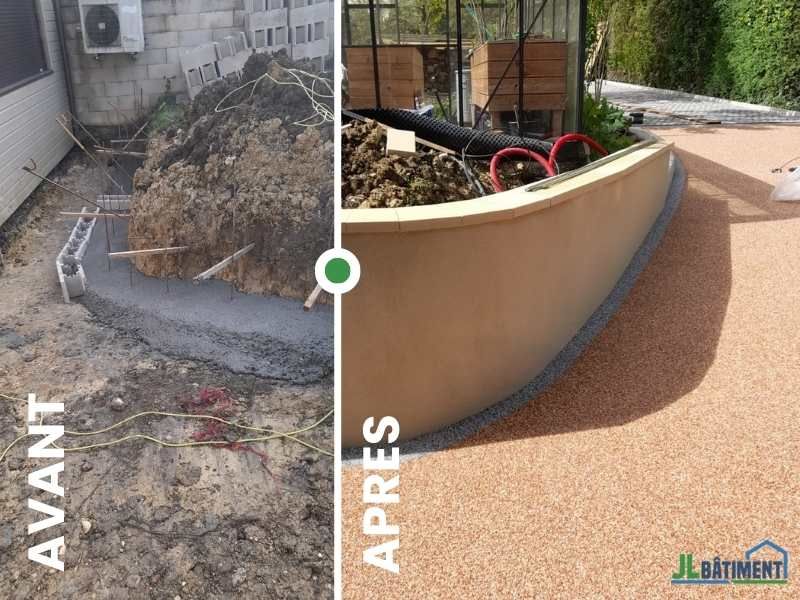 Rampe d'accès en revêtement-de-sol-drainant